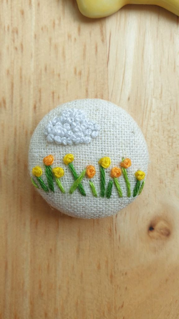 프랑스자수 미니 브로치/배지(그림일기)--3