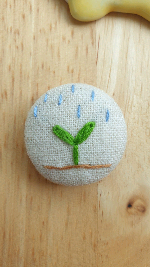 프랑스자수 미니 브로치/배지(그림일기)--2