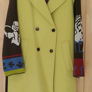 베네통 니트배색코트