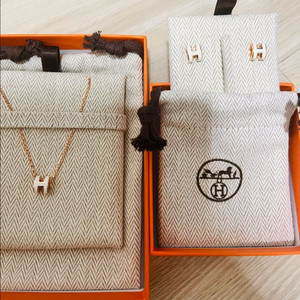 에르메스 팝아슈 미니 목걸이 귀걸이 세트