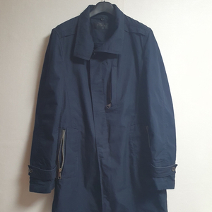 타임 TIME 딥네이비 가죽카라 탈부착 내피 싱글코트 이미지