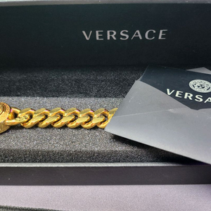베르사체 메두사 체인 팔찌 금장 이미지