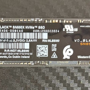 SN850X 2TB 국내 정품 (작년 구매) SSD M.2 NVMe