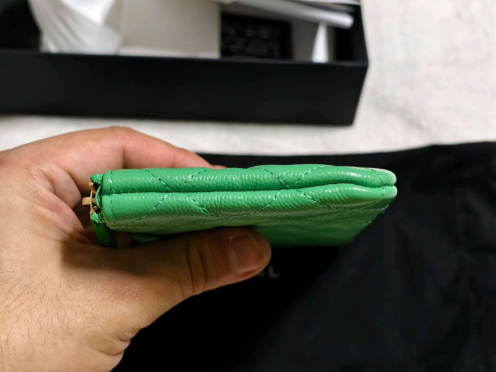 샤넬 클래식 미니파우치 그린 A82365--6