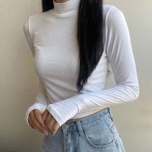 워머 크롭 목폴라