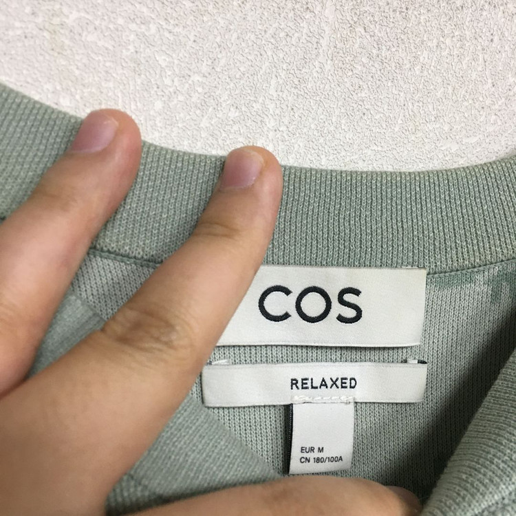 COS 코스 남성 릴렉스드 자쿼드 반팔 니트 M--2