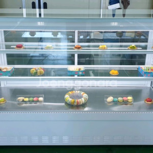 카페용 마카롱 샌드위치 케잌 베이커리 디저트 냉동냉장 쇼케이스 앞문형 화이트 저온콤프 이미지