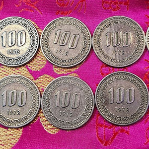 1973년 100원 동전 10개일괄 이미지