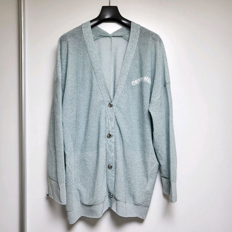 시스템 글리터 레터링 가디건--1