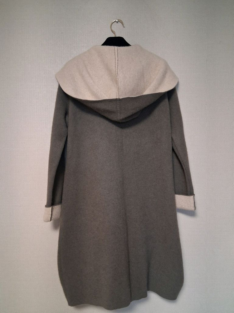 캐시미어 100% 양면 후드 롱 가디건 이미지