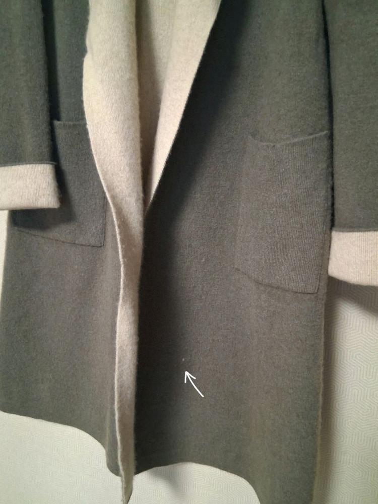 캐시미어 100% 양면 후드 롱 가디건 이미지