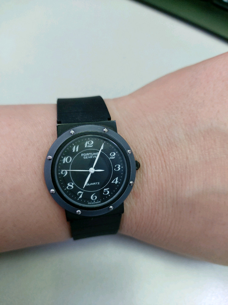 포춘제네바 블랙 쿼츠 남성 시계--3