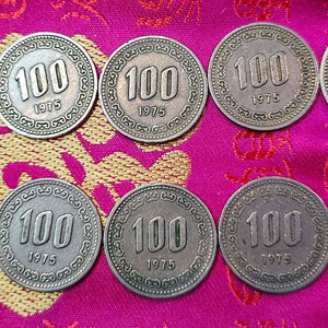 1975년 100원 동전 10개일괄 이미지