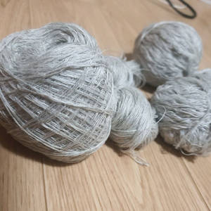 뜨개질 코바늘 린넨실 마실 여름실 은은한 은사 밝은 회색 96g