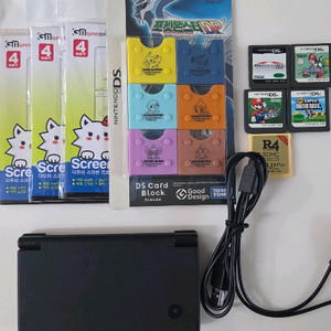 [판매] 닌텐도 DSi 일판 플래이용 블랙 본체 + 마리오 인기 게임 4종 + 액세서리 풀세트