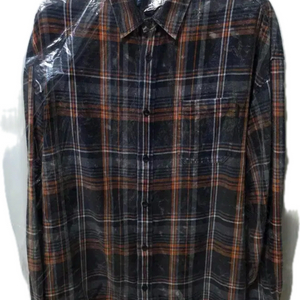 준지 아일랜드 체크 셔츠 오렌지 46