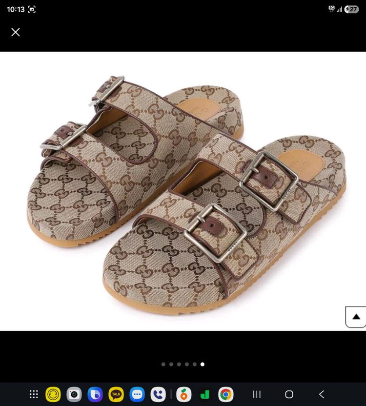구찌 남성 스트랩 슬라이드 샌들 10사이즈--5