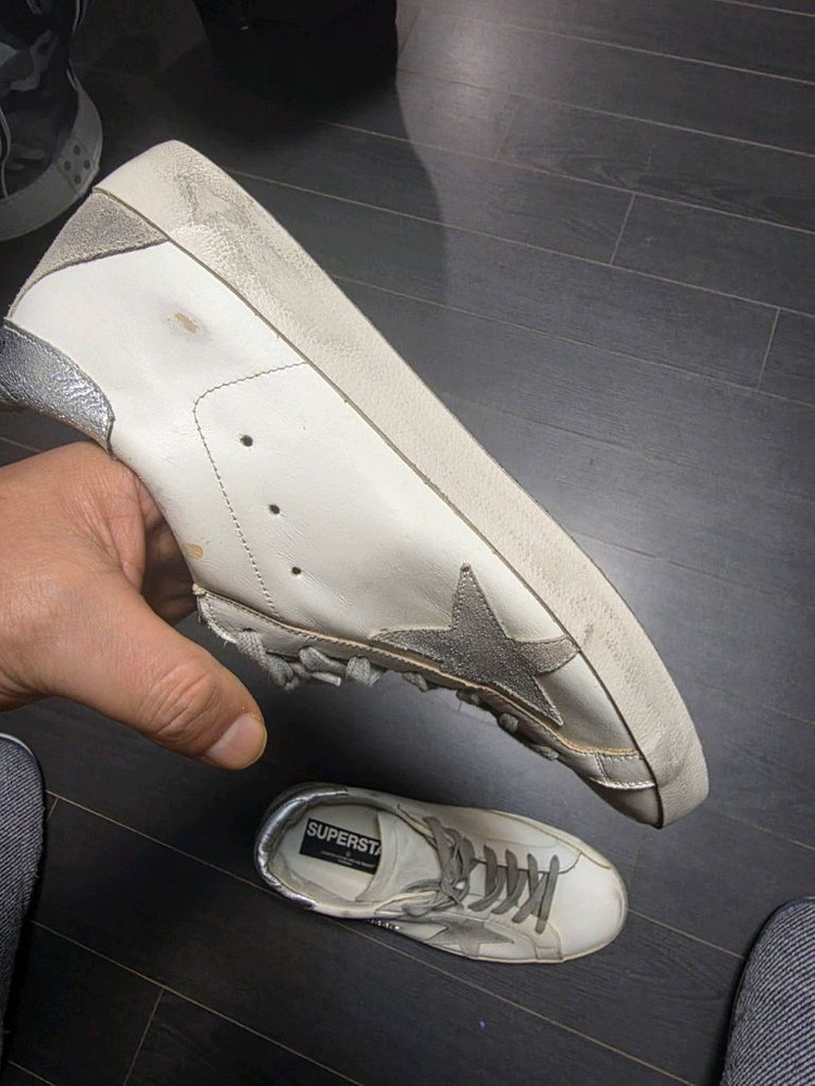 골든구스 슈퍼스타 스니커즈 화이트실버 44사이즈--4