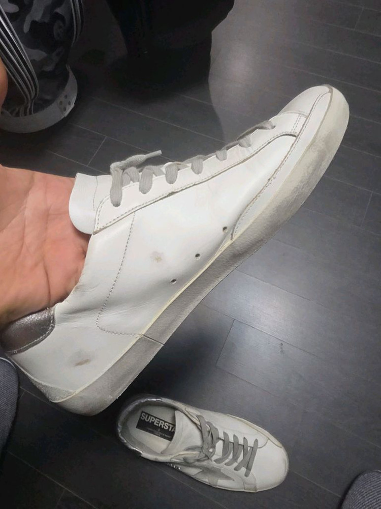 골든구스 슈퍼스타 스니커즈 화이트실버 44사이즈--5