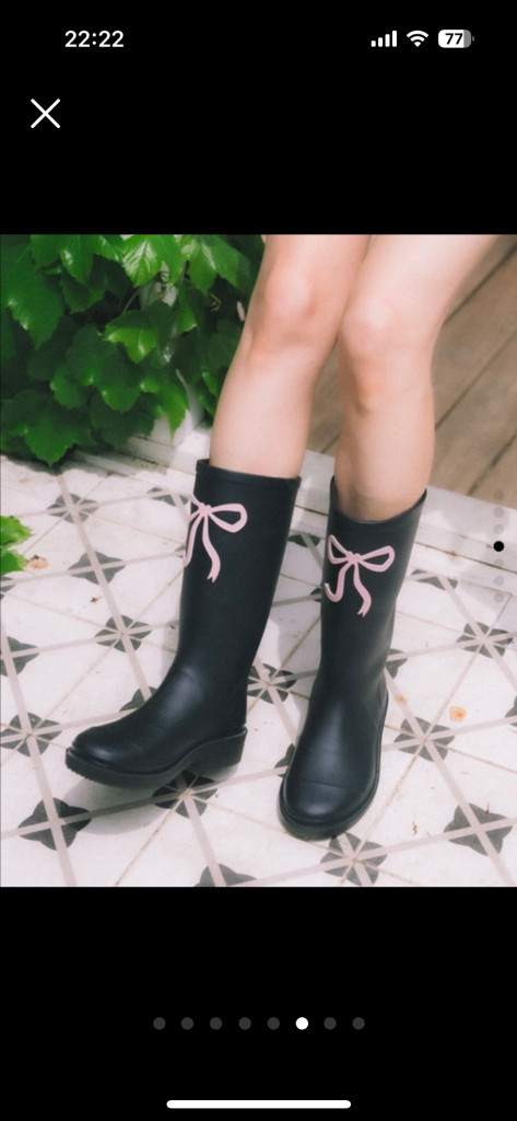 크리스틴 비바람 레인부츠 핑크 250 새상품 발레코어룩 99900원 구매--5