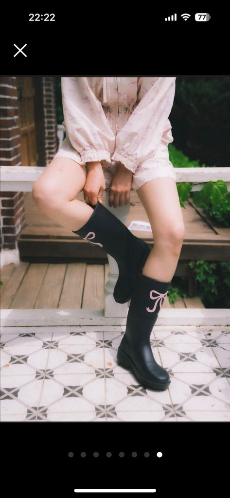 크리스틴 비바람 레인부츠 핑크 250 새상품 발레코어룩 99900원 구매--7