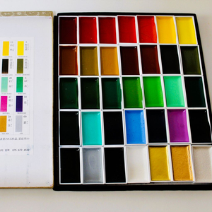 길상 안채 접시 동양화물감 35색