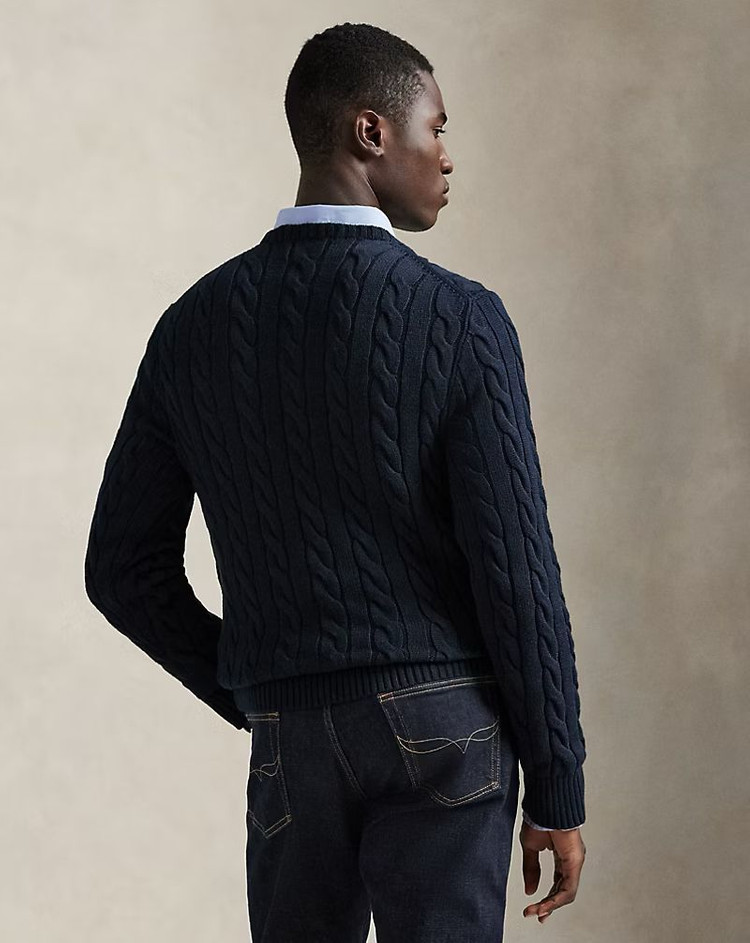 폴로 랄프로렌 케이블 니트 코튼 스웨터 헌터 네이비 XL 신품 꽈배기 이미지