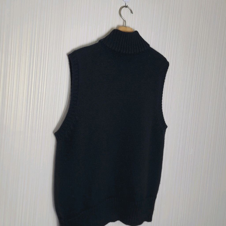 95_폴로 울 니트집업 배스트 블랙 랄프로렌 조끼집업--3