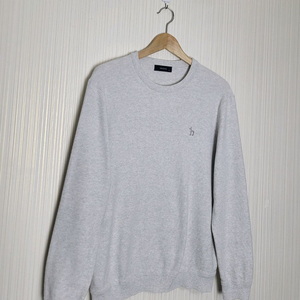 100_헤지스 면 니트 라운드 와플조직 오트밀그레이