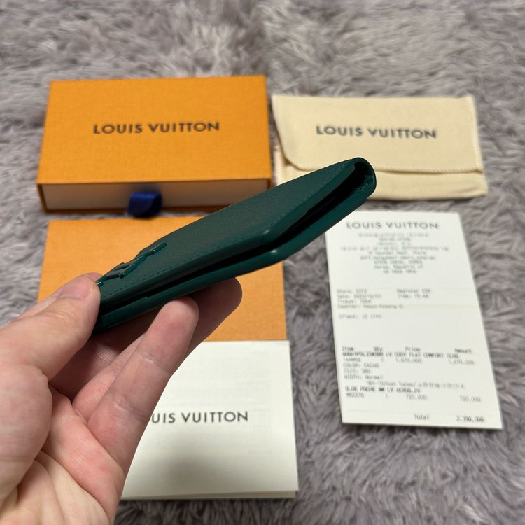 [풀구성] 루이비통 에어로그램 오거나이저 카드지갑 그린--5