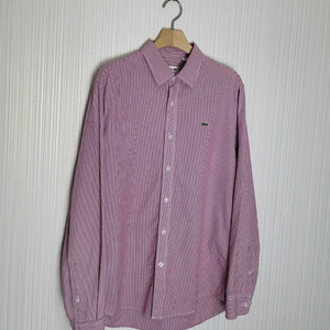 95-100 라코스테 남방 스트라이프 레드 슬림