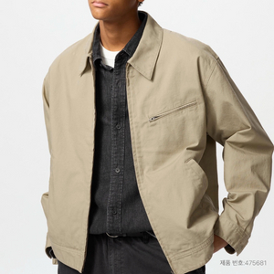 유니클로 집업블루종 XL 베이지 세제품