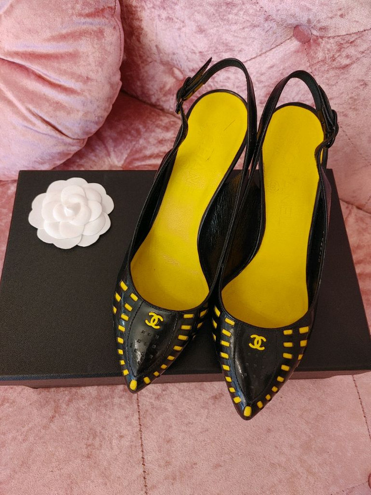 정품- 샤넬 슬링백구두- 명품 감정서 포함--2