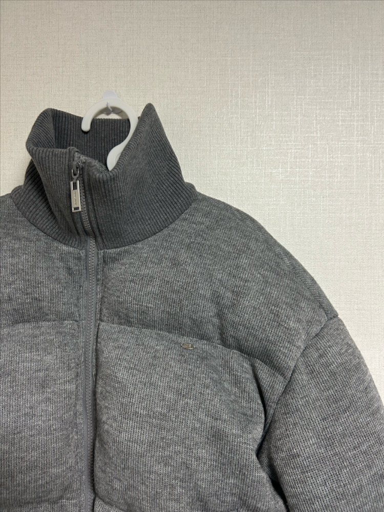 페일제이드 니트 푸퍼 자켓 패딩 그레이--7