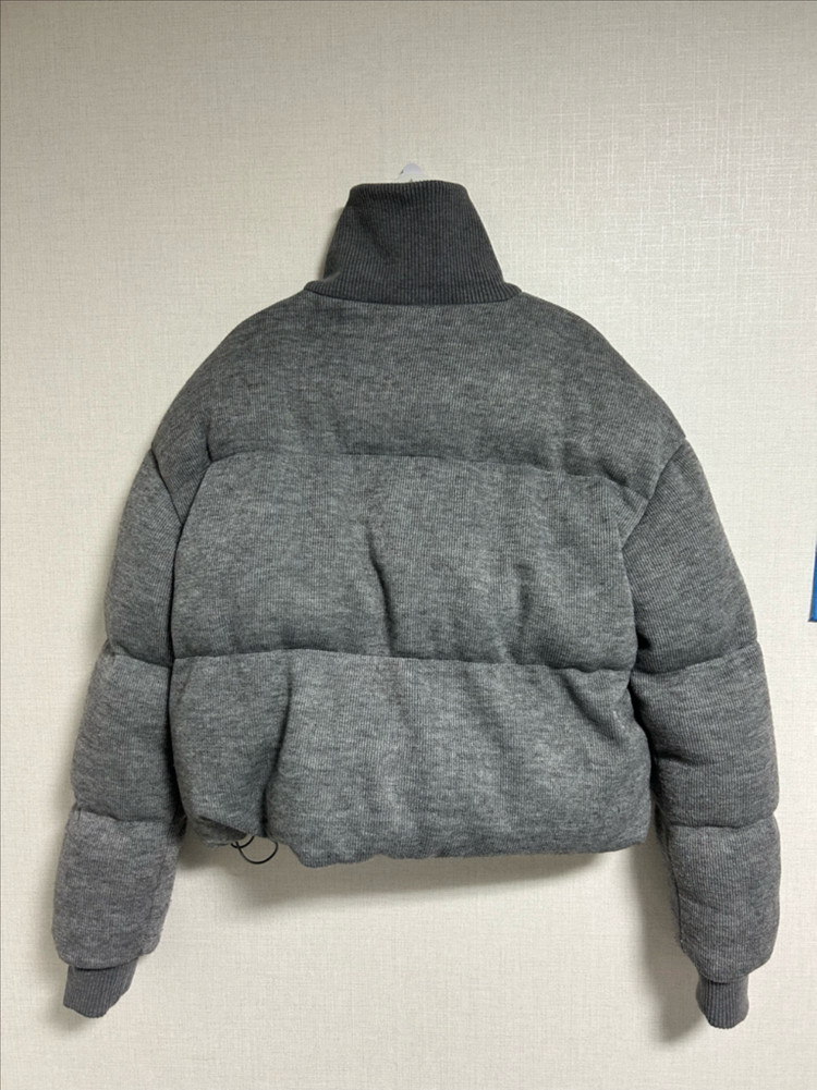 페일제이드 니트 푸퍼 자켓 패딩 그레이--8