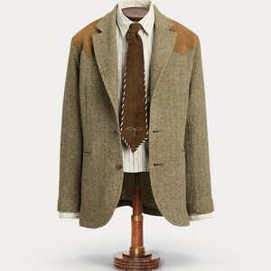 RRL 26SS 언컨스트럭티드 스웨이드 헤링본 웨스턴 블레이저 M 신품