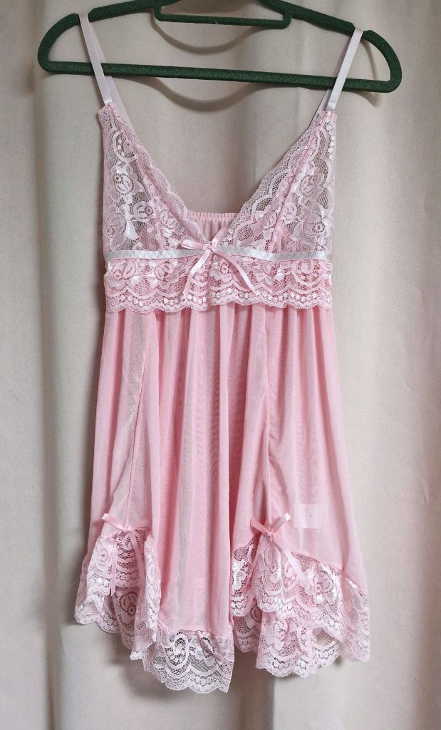 예쁜핑크색 레이스 슬립.새상품--2