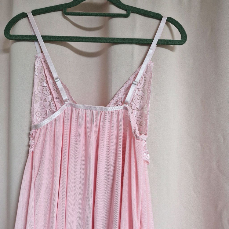 예쁜핑크색 레이스 슬립.새상품--3