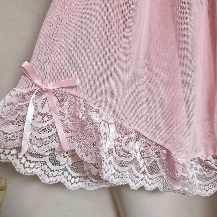 예쁜핑크색 레이스 슬립.새상품--5