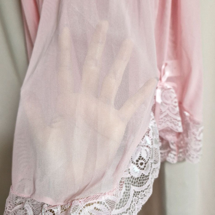 예쁜핑크색 레이스 슬립.새상품--6
