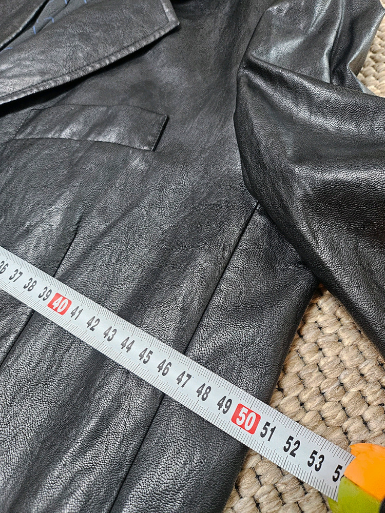 TIME 블랙 가죽 자켓 페이크 레더(Fake Leather)--5