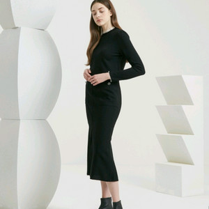 타임 울 블랜드 슬릿 스커트 64 블랙 새상품(정가:525 이미지