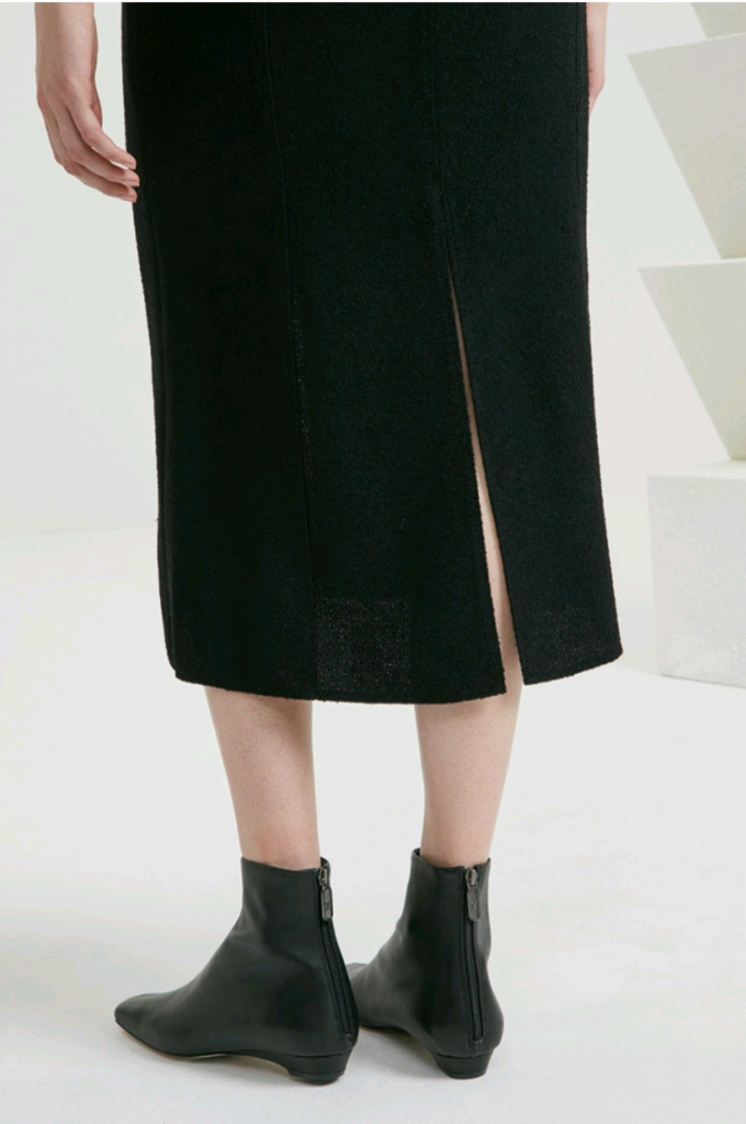 타임 울 블랜드 슬릿 스커트 64 블랙 새상품(정가:525 이미지