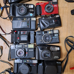 고장,파손,장식품,전시,부품용/필름카메라 14종 일괄 빈티지 레트로 클래식 앤틱 미놀타 후지카 차이논 니콘 펜탁스