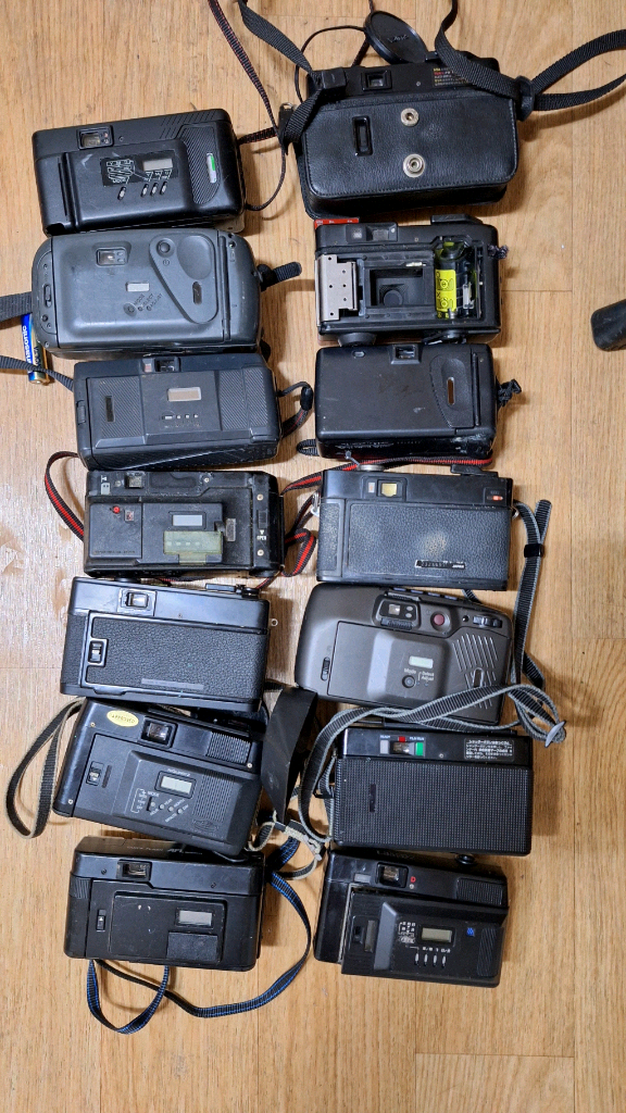 고장,파손,장식품,전시,부품용/필름카메라 14종 일괄 빈티지 레트로 클래식 앤틱 미놀타 후지카 차이논 니콘 펜탁스--1