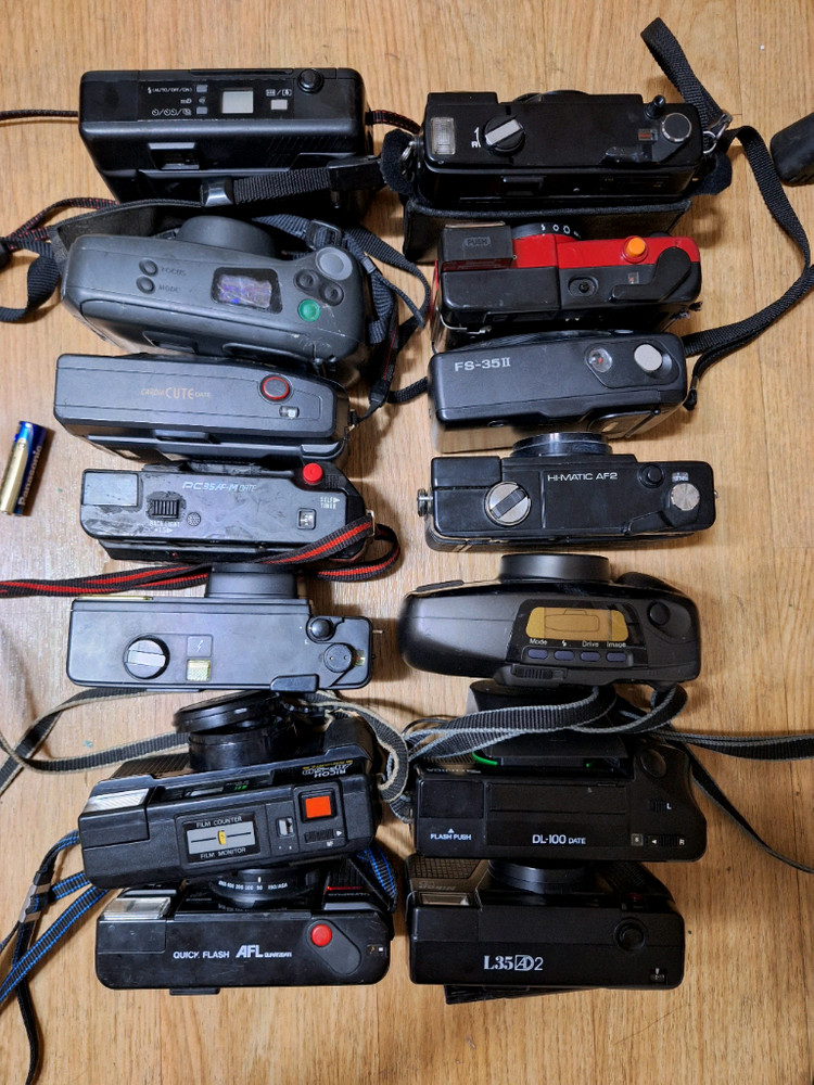 고장,파손,장식품,전시,부품용/필름카메라 14종 일괄 빈티지 레트로 클래식 앤틱 미놀타 후지카 차이논 니콘 펜탁스--6