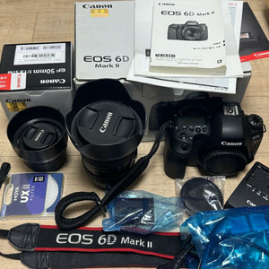 캐논 EOS 6D Mark 2 육두막 풀박스 + ef 24-105 USM + ef 50 STM