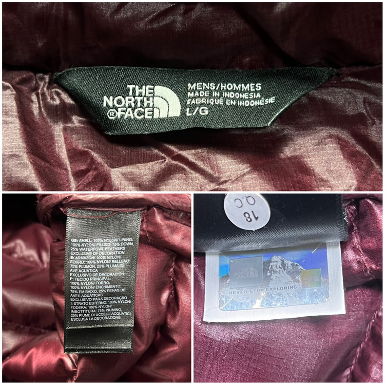 노스페이스 550 경량 패딩 버건디 L--2