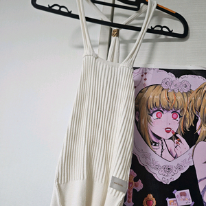 플리츠 슬링백 니트 탑