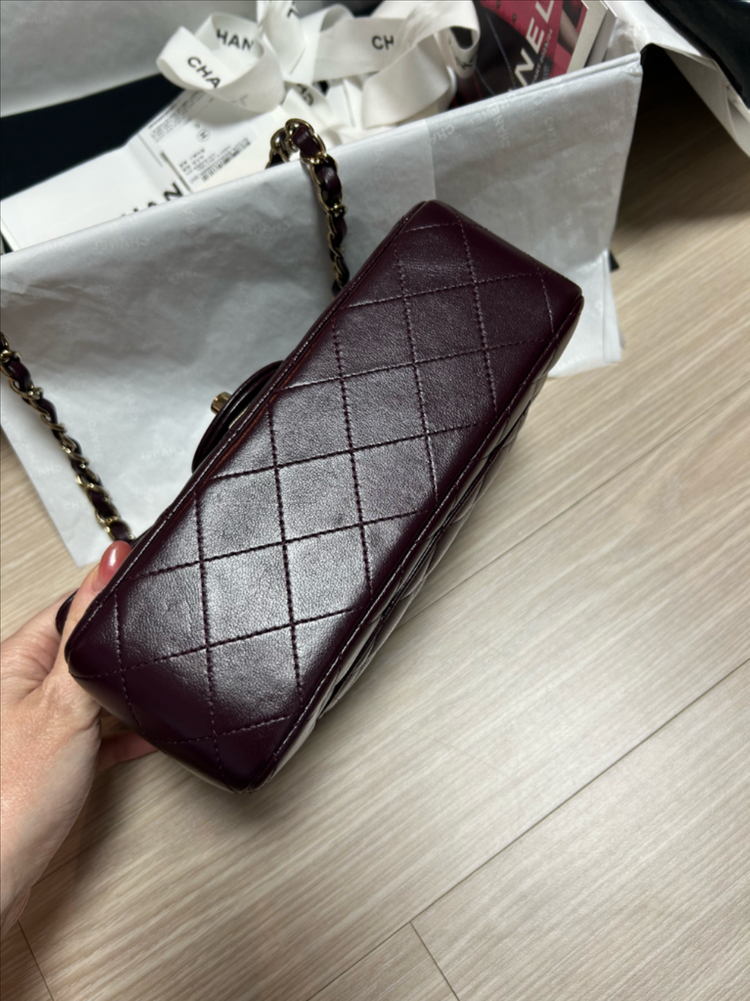 샤넬 뉴미니 버건디--3